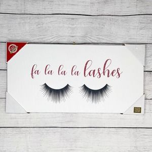 NEW! Colleen Karis Designs | Pink Glitter Fa la la la lashes Canvas Print 12x24